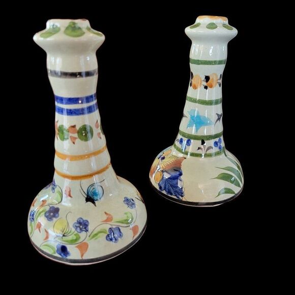 Vintage Tonala Handpainted Candle Holders (Set of 2) - Picture 2 of 10